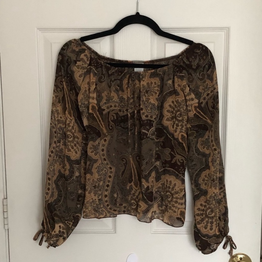 Vintage Y2K Sheer Paisley Top